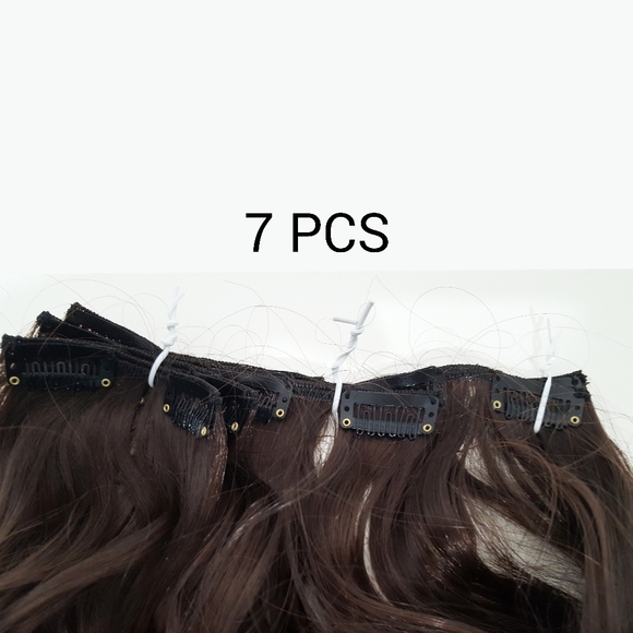 NEW💖Hair Extension🦋7 PCS Dark Brown Clip-In🦋Synthetics - Picture 5 of 9